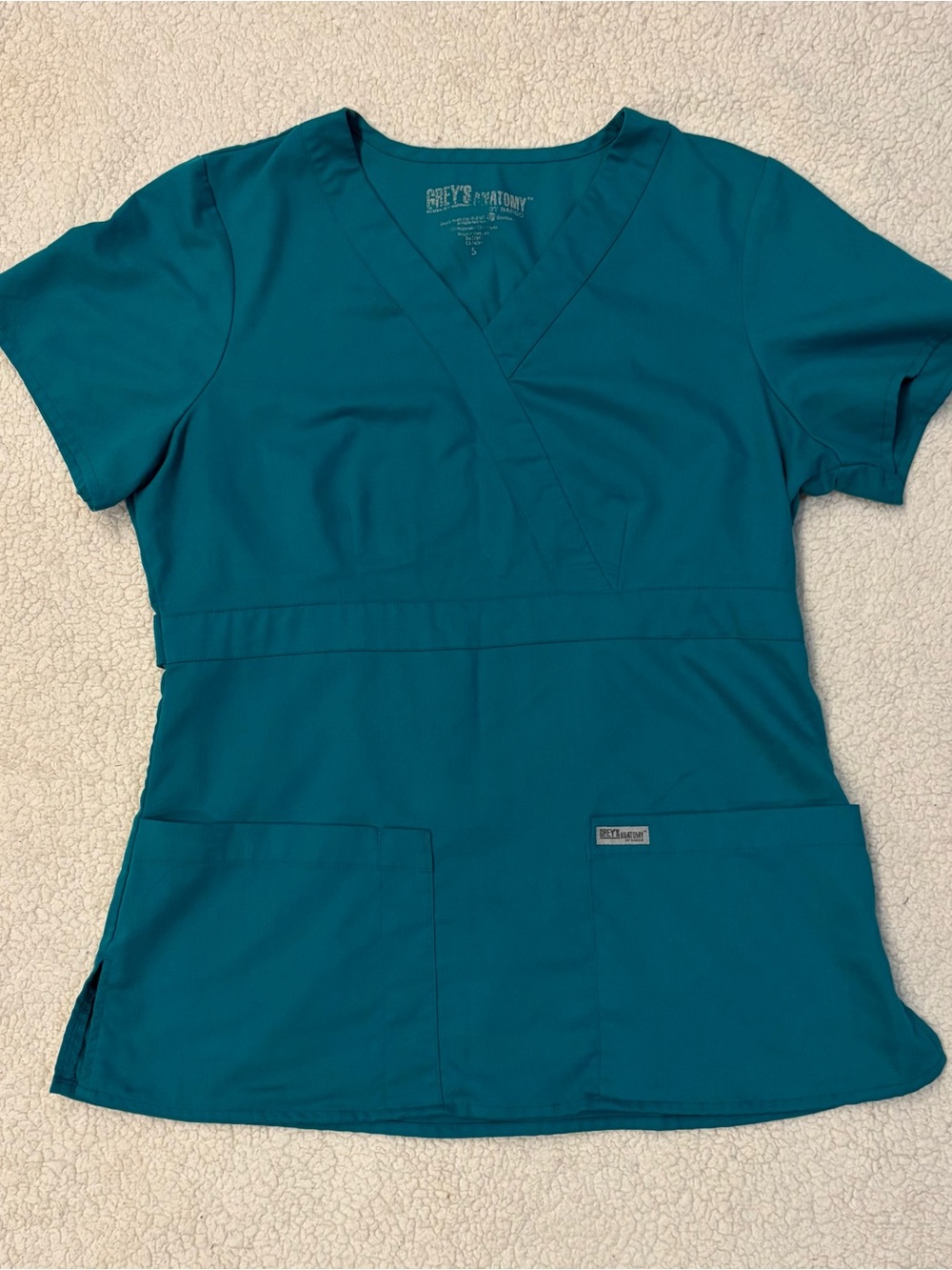 Grey's Anatomy Teal V-Neck Medical Scrub Top